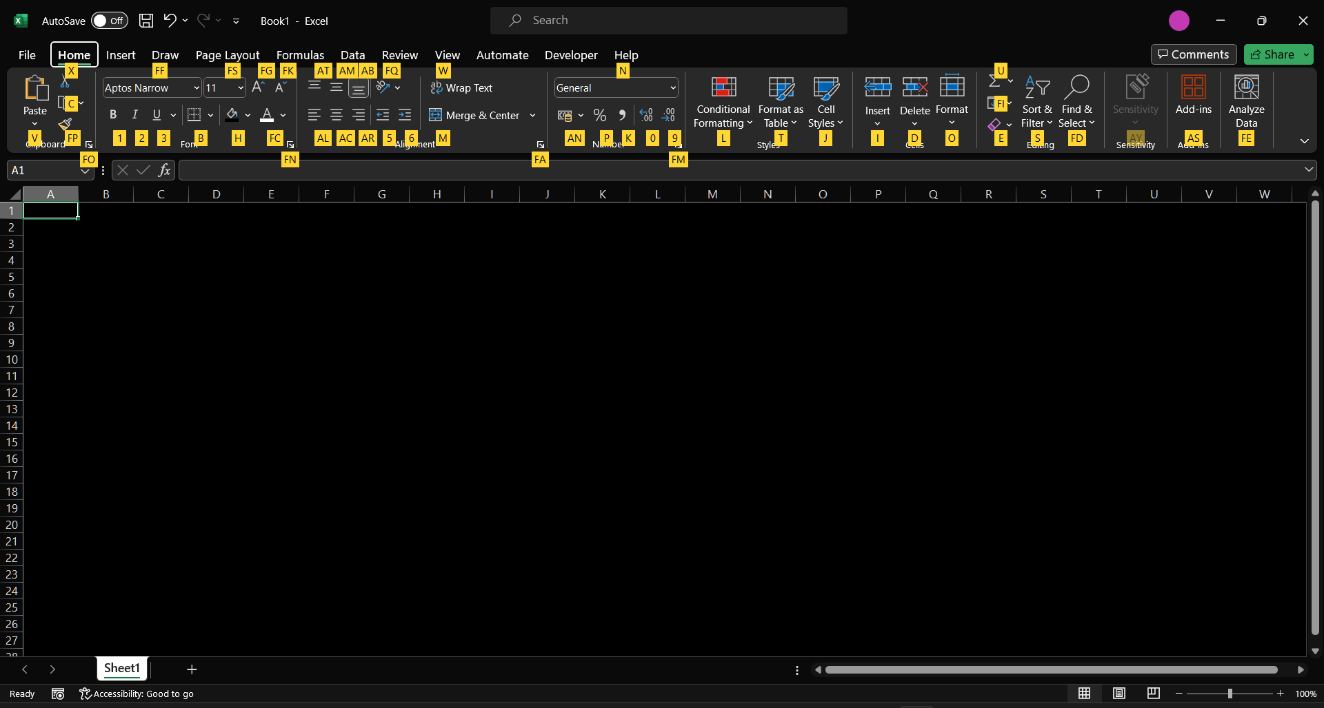"alt navigation in office suite"